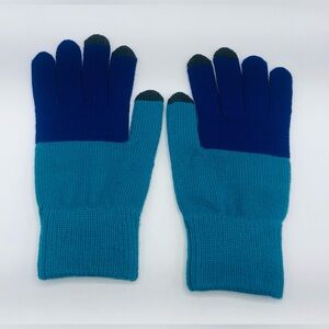 Verloop Color Block Touchscreen Gloves Mittens Green Blue Black Color OS